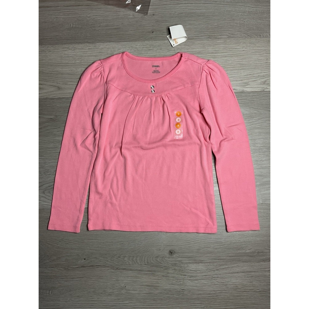 GYMBOREE STAR OF THE SHOW HONEYSUCKLE‎ PINK BASIC L/S TEE SIZE 8 NWT